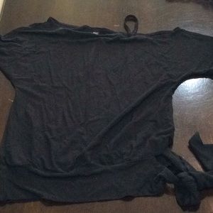 One shoulder stretch t-shirt with tie on the bum